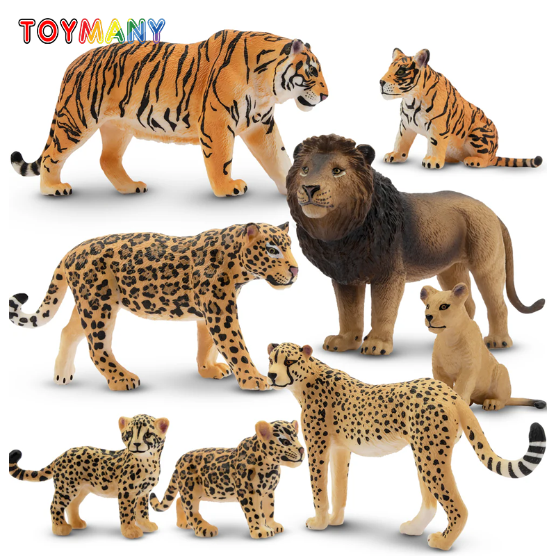 Kids Toys Under $5 - 8Pcs Simulation Lion Tiger Leopard Jungle