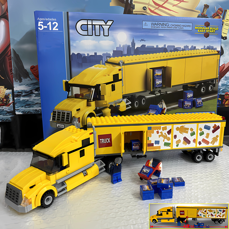 Kids Toys Delivery Today - Technical Yellow Delivery Transporter Truck‌‌ 60440