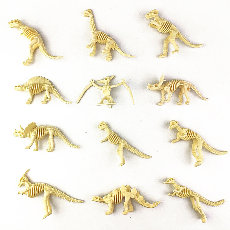 Kids Toys Videos - 12pcs/set Jurassic Dinosaurs Skeleton Model Archaeology