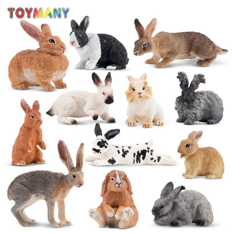 Kids Toys Under $5 - 12Pcs Simulation Rabbit Farm Animal Model