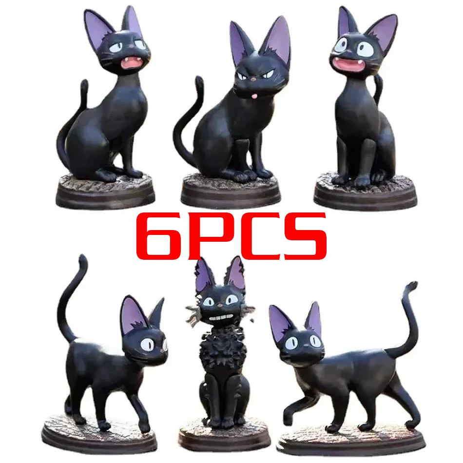 Kids Toys Jiji - 6pcs/set Cartoon Black Cat Jiji Gigi