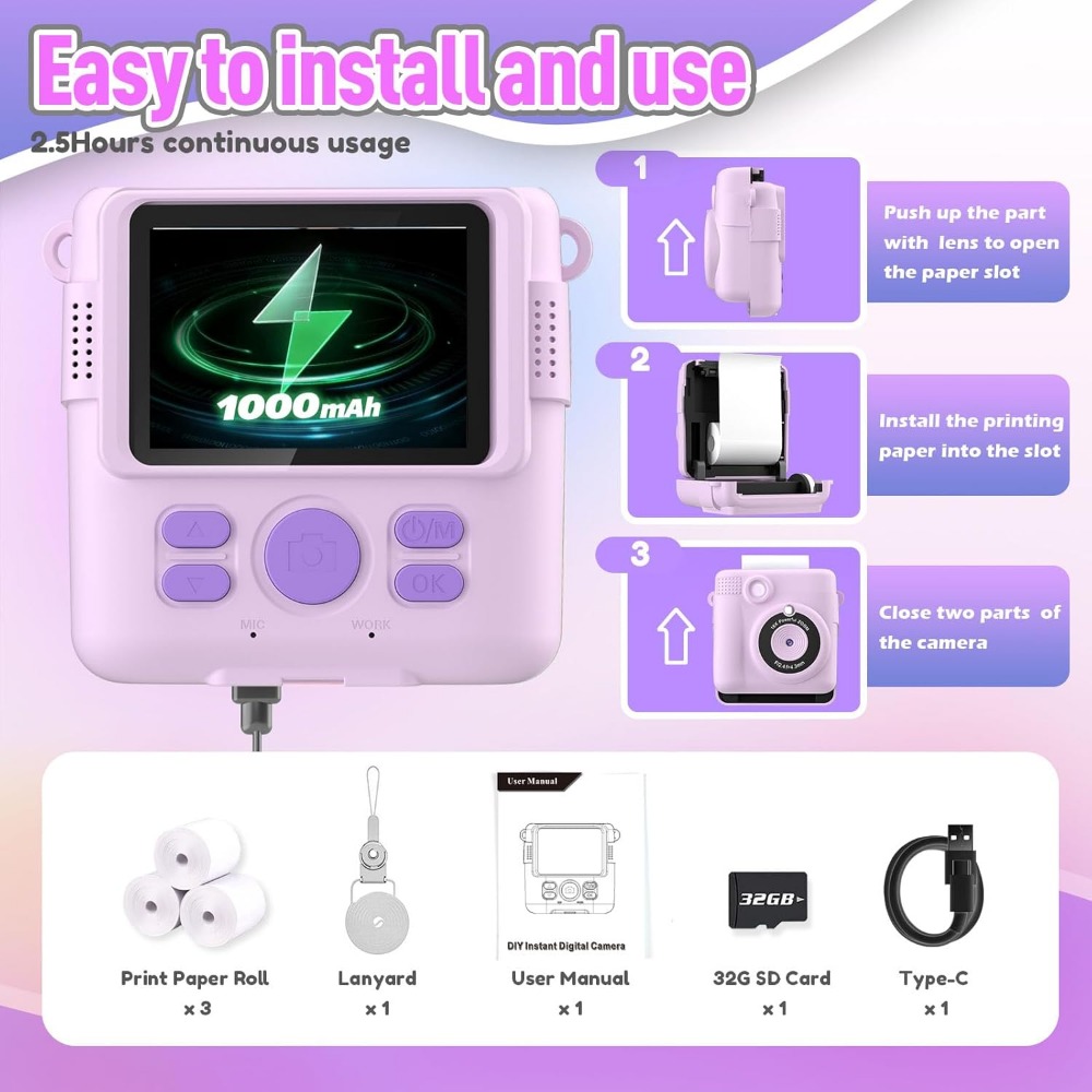 Instant Print Camera for Kids, – Kids Toys Videos Bewertung und Preis