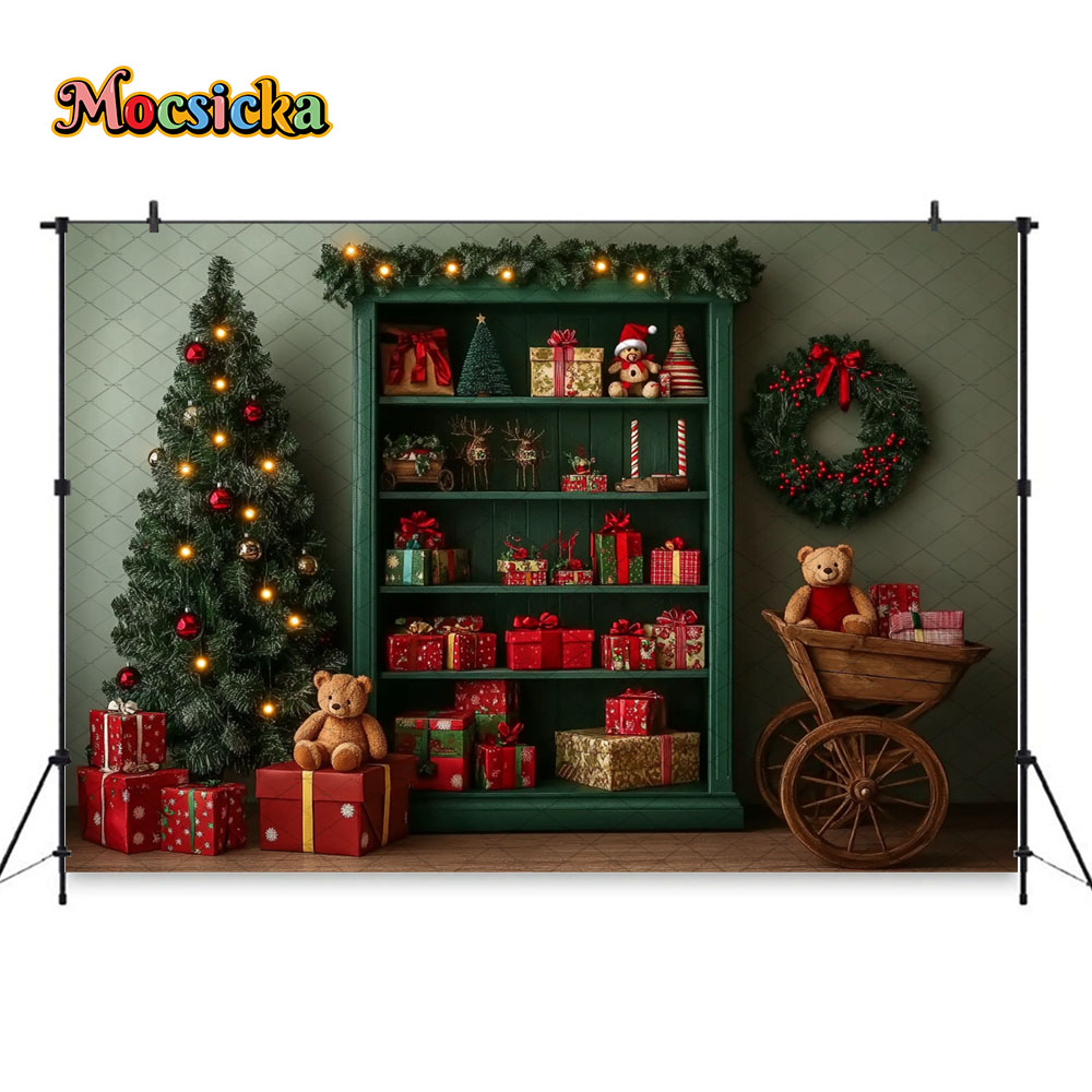 Mocsicka Green Christmas Gift  – Toys Background For Kids Bewertung und Preis