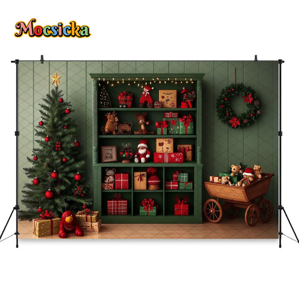 Mocsicka Green Christmas Gift  – Toys Background For Kids Bewertung und Preis