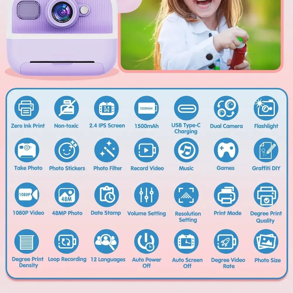Kids Mini Instant Print Camera – Kids Toys Videos Bewertung und Preis